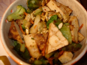 tofu + veg + quinoa